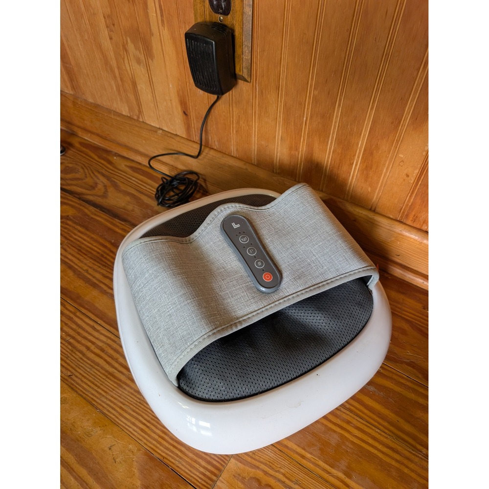 Sharper Image Shiatsu Foot Massager with Heat White Grey Model 1012646